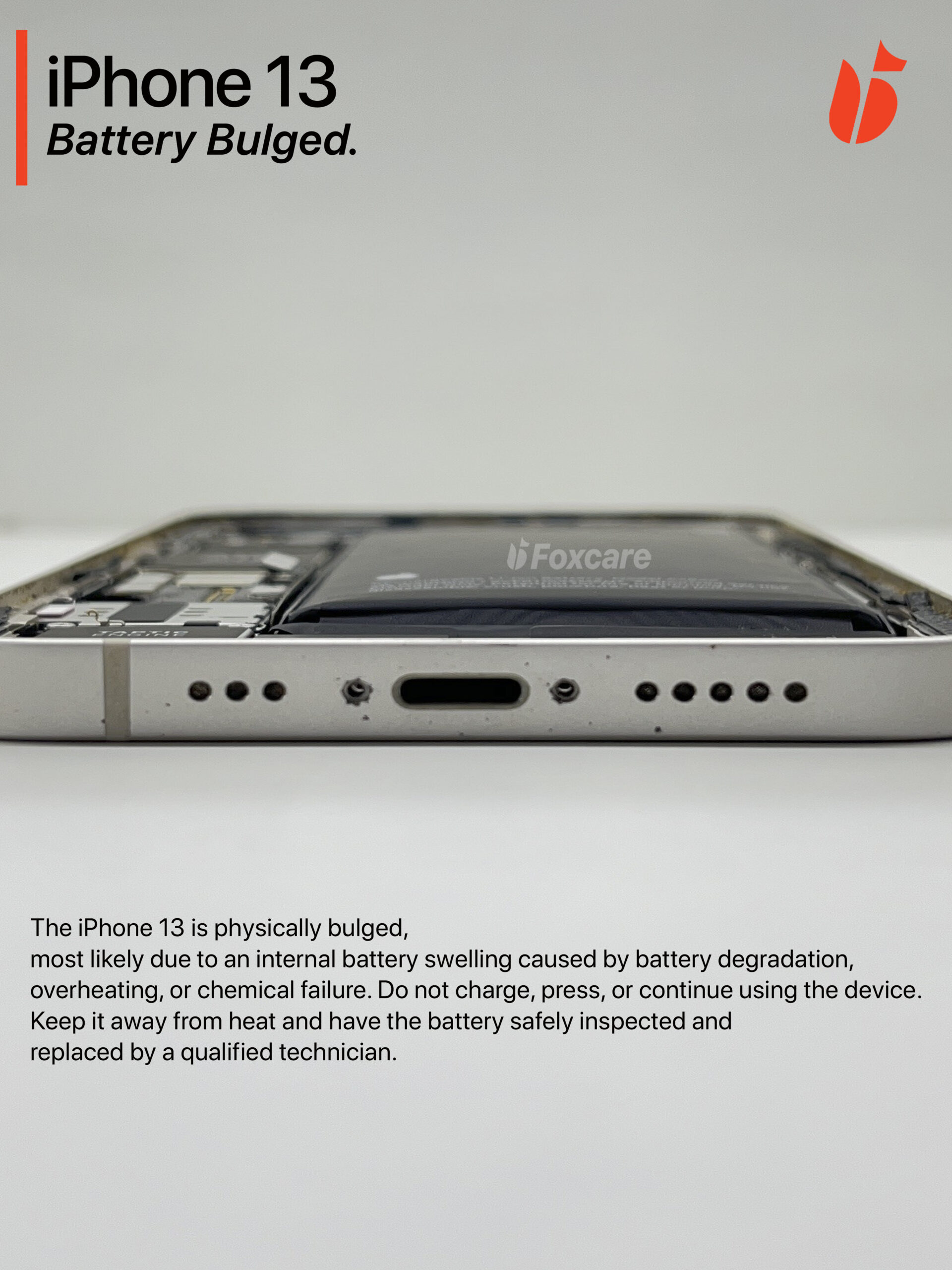 iPhone 13 bulged battery replacement in Tirunelveli at Foxcare